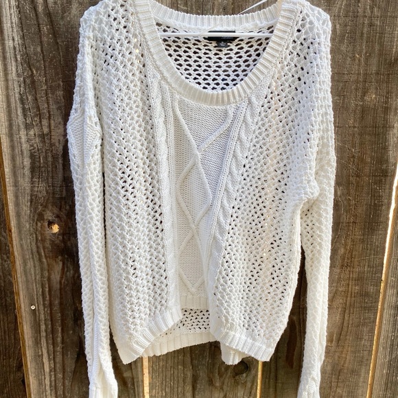a.n.a white iridescent knit sweater - Picture 1 of 4